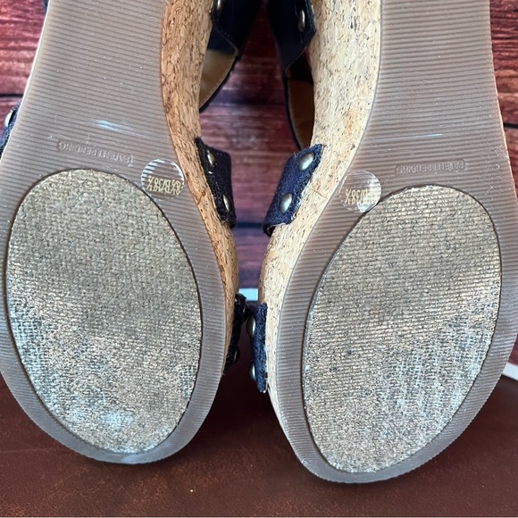 Lucky Brand Marla Blue Cork Wedge Platform Sandals - Picture 15 of 15